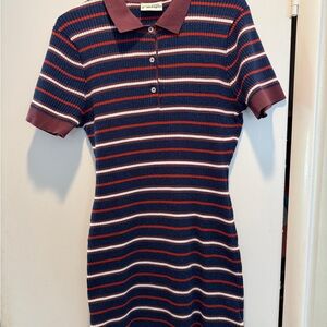 Taylor Swift Navy and Red Striped Dress